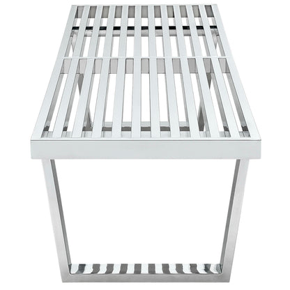 Modway - Sauna 5' Stainless Steel Bench by Modway  Living Room Benches and Stools Silver - EEI-246-SLV