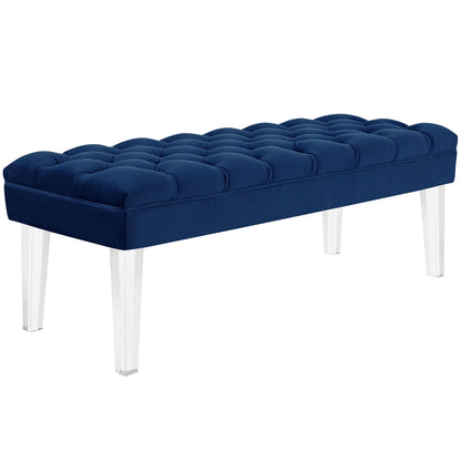 Modway Outlet Valet Performance Velvet Bench by Modway  Living Room Furniture Navy - EEI-2460-NAV