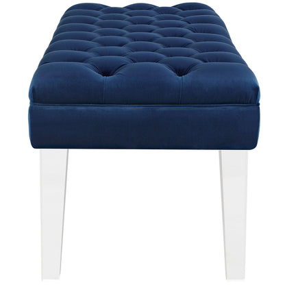 Modway Outlet Valet Performance Velvet Bench by Modway  Living Room Furniture Navy - EEI-2460-NAV