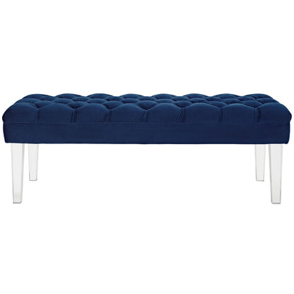 Modway Outlet Valet Performance Velvet Bench by Modway  Living Room Furniture Navy - EEI-2460-NAV