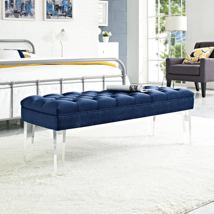 Modway Outlet Valet Performance Velvet Bench by Modway  Living Room Furniture Navy - EEI-2460-NAV