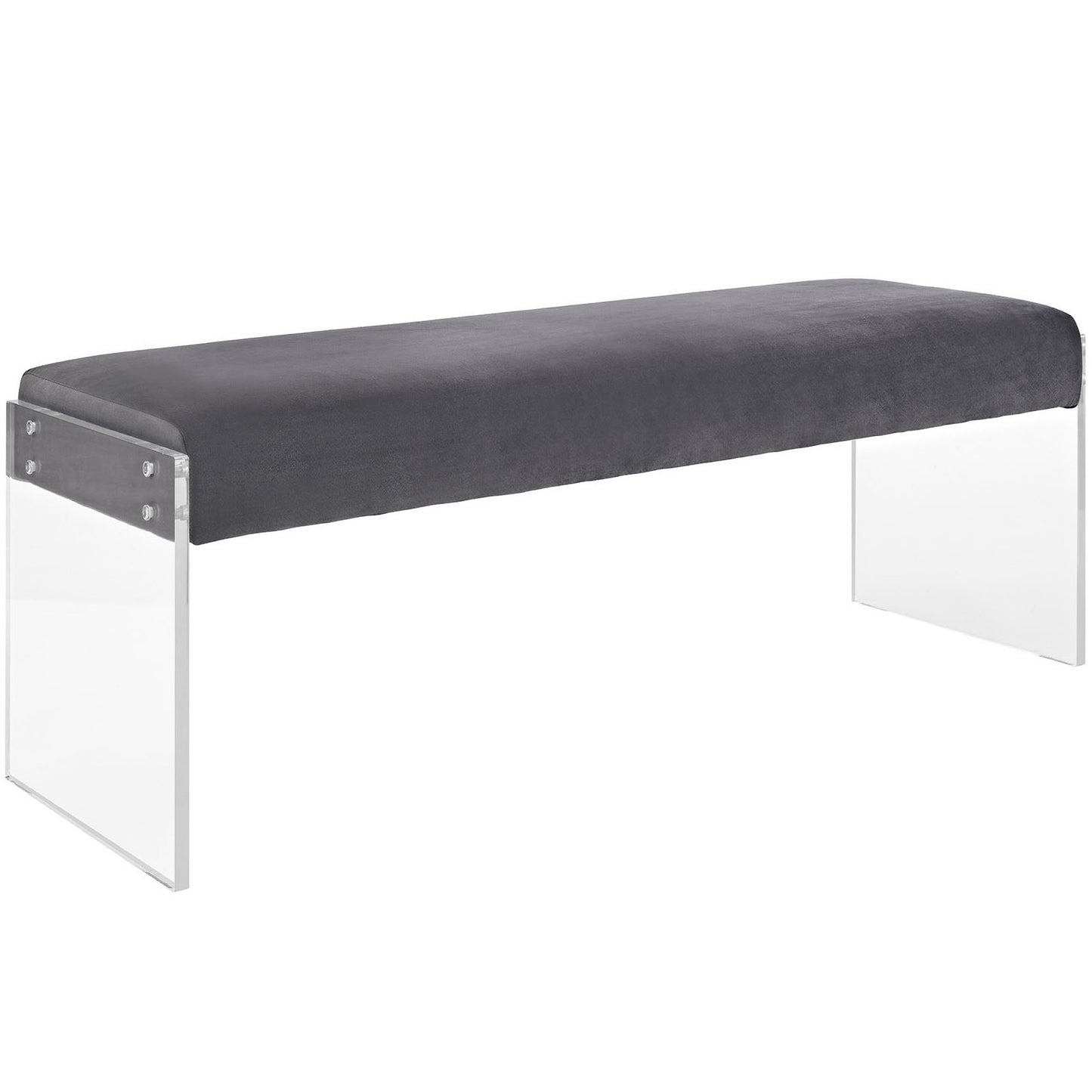 Modway Outlet Roam Performance Velvet Bench by Modway  Living Room Furniture Gray - EEI-2461-GRY