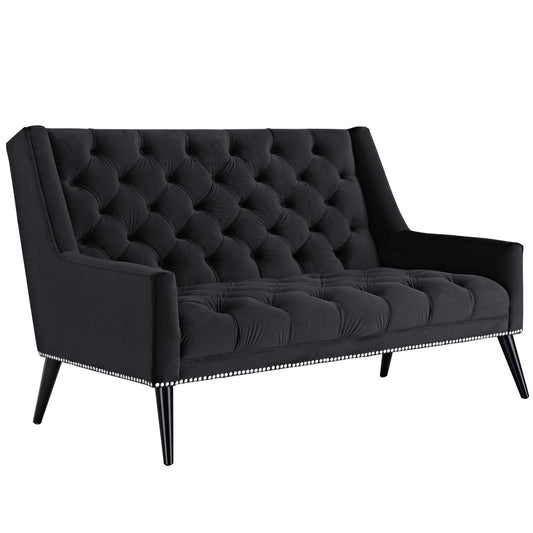Modway Outlet Peruse Performance Velvet Loveseat by Modway  Living Room Furniture Black - EEI-2462-BLK