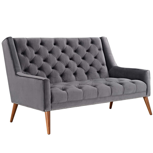 Modway Outlet Peruse Performance Velvet Loveseat by Modway  Living Room Furniture Gray - EEI-2462-GRY