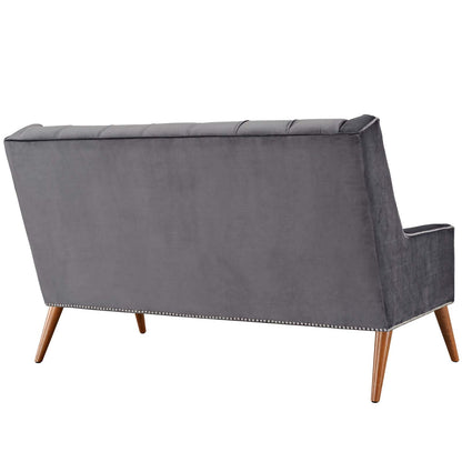 Modway Outlet Peruse Performance Velvet Loveseat by Modway  Living Room Furniture Gray - EEI-2462-GRY