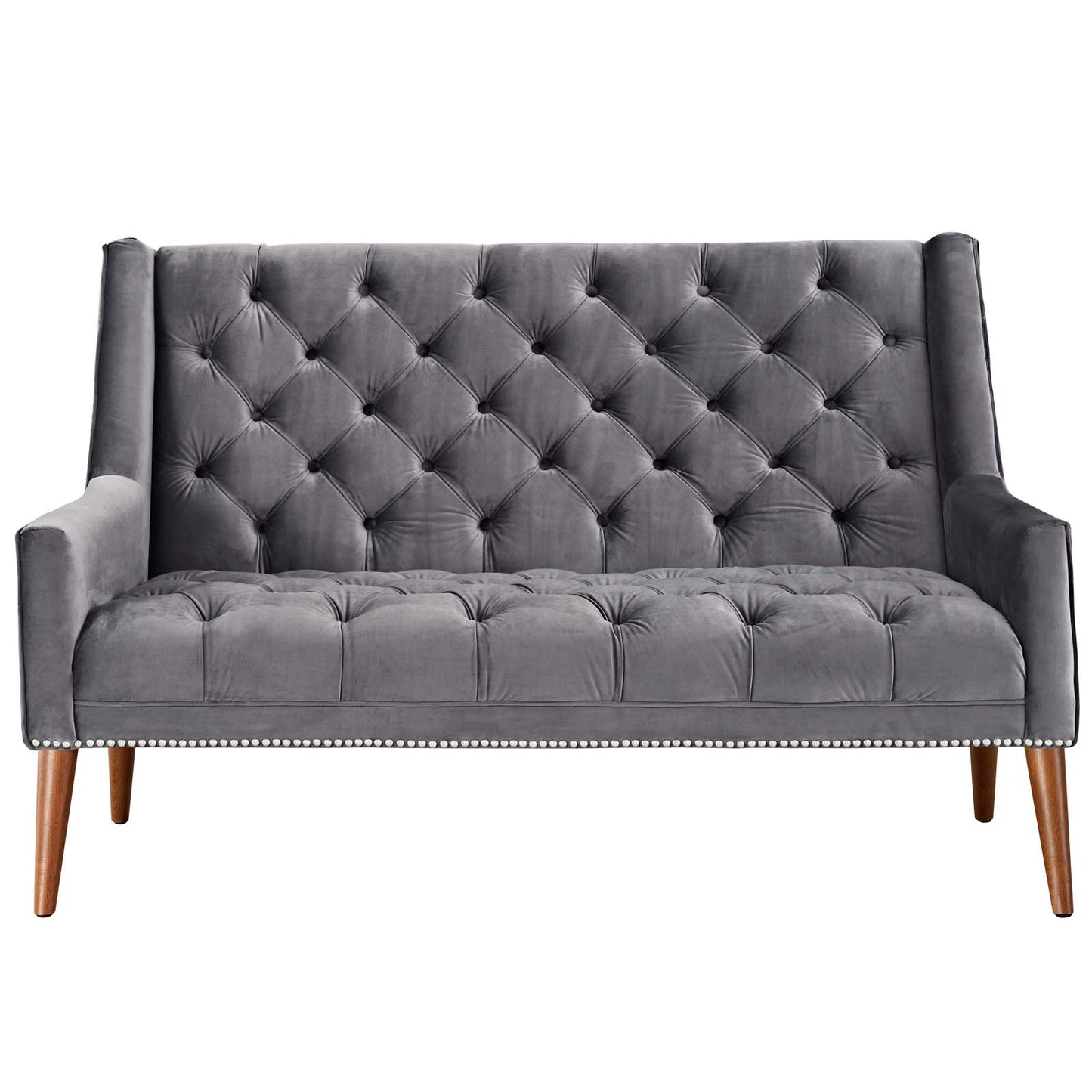 Modway Outlet Peruse Performance Velvet Loveseat by Modway  Living Room Furniture Gray - EEI-2462-GRY