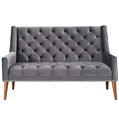 Modway Outlet Peruse Performance Velvet Loveseat by Modway  Living Room Furniture Gray - EEI-2462-GRY