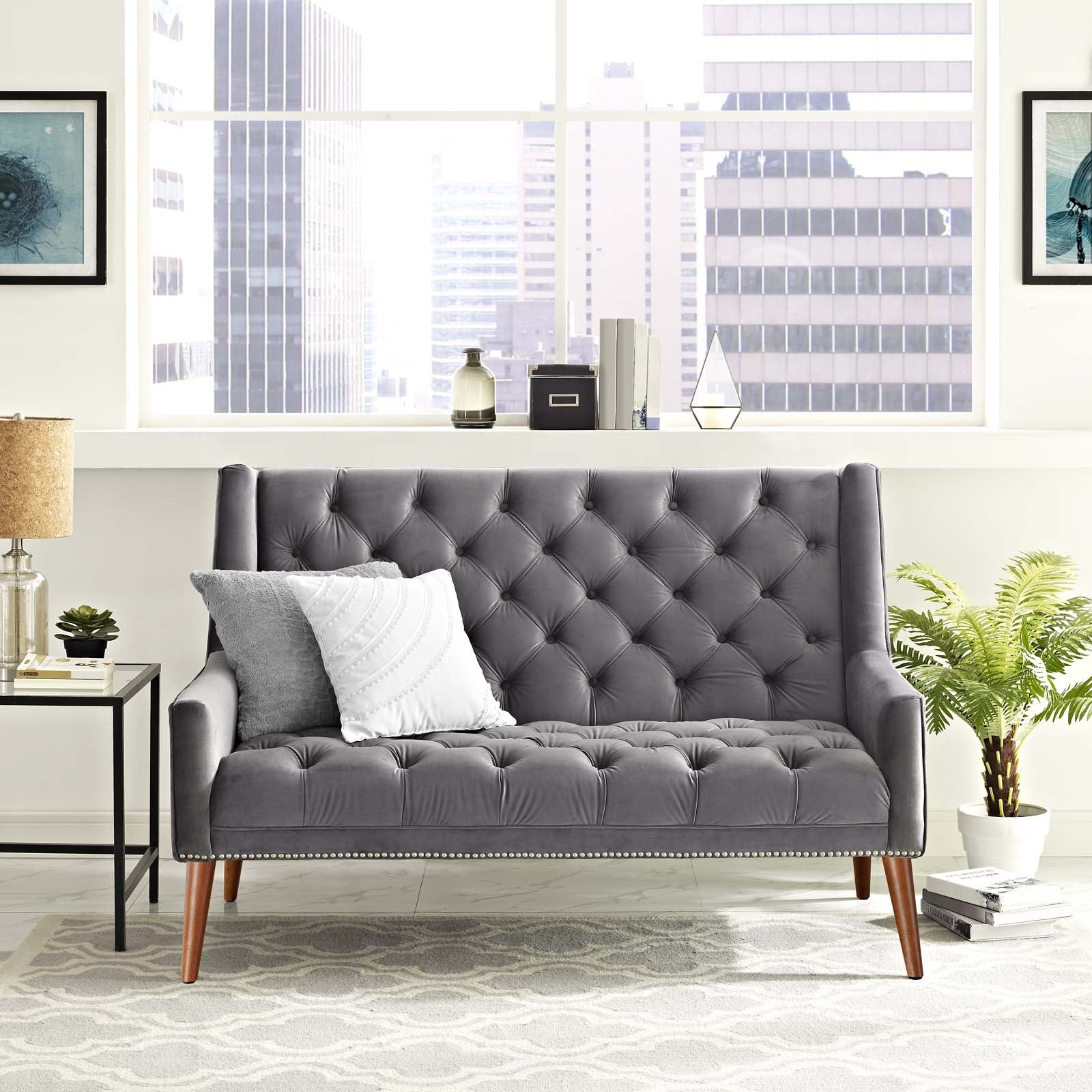 Modway Peruse Performance Velvet Loveseat - Thumbnail 4