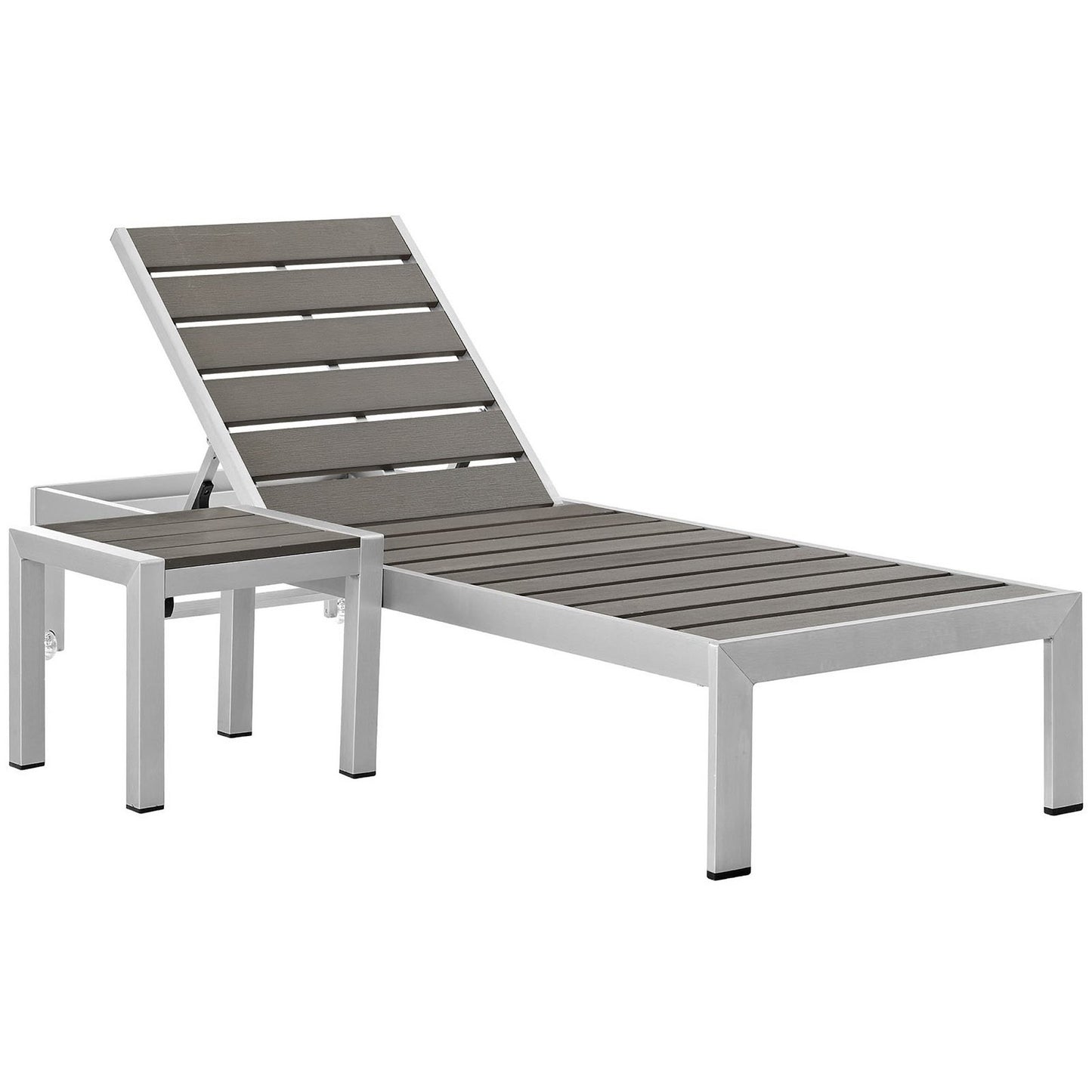 Modway - Shore 2 Piece Outdoor Patio Aluminum Set by Modway  Outdoor Furniture Sofa Sectionals Gray - EEI-2465-SLV-GRY-SET