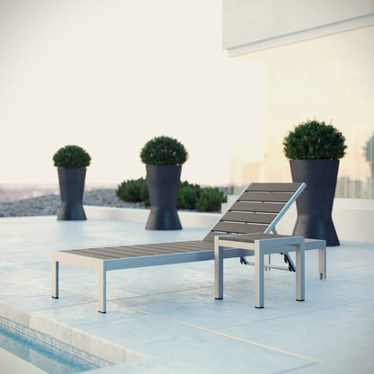 Modway - Shore 2 Piece Outdoor Patio Aluminum Set by Modway  Outdoor Furniture Sofa Sectionals Gray - EEI-2465-SLV-GRY-SET