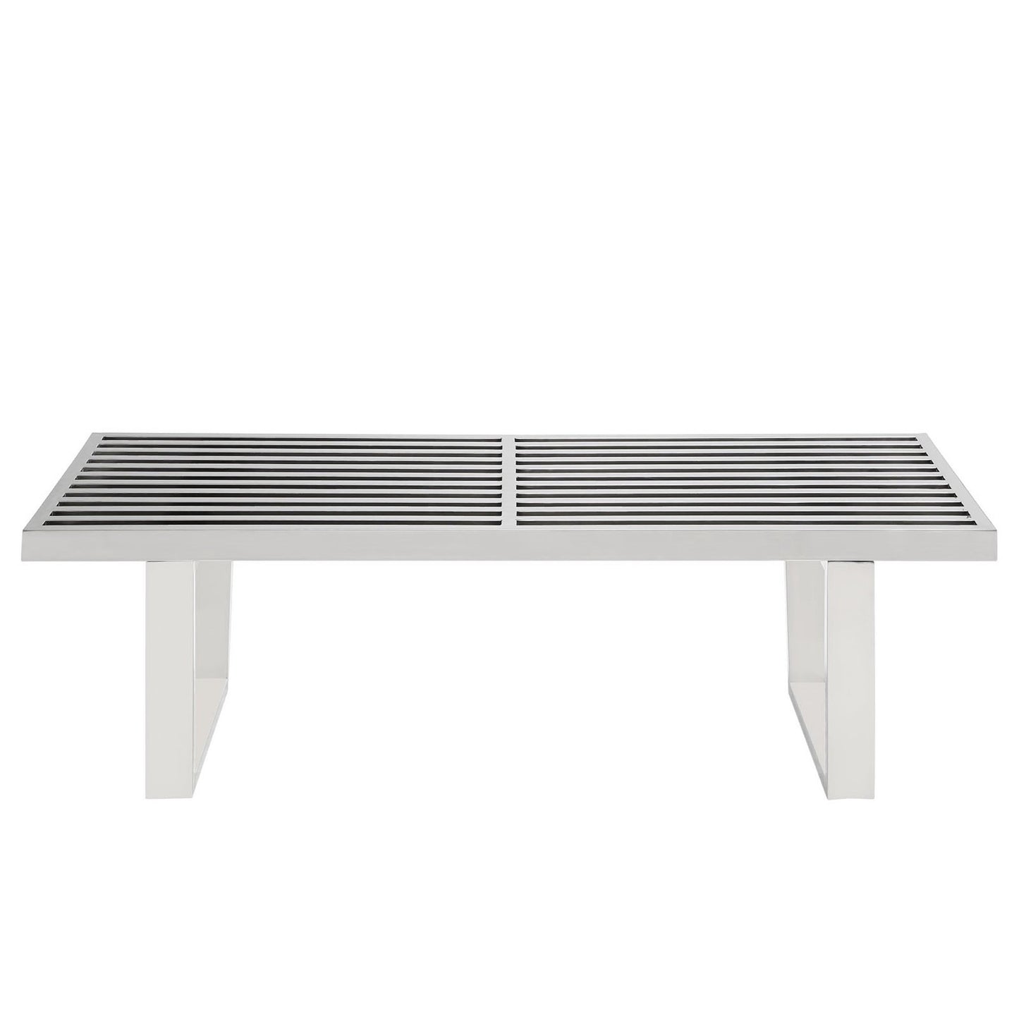 Modway - Sauna 4' Stainless Steel Bench by Modway  Living Room Benches and Stools Silver - EEI-247-SLV