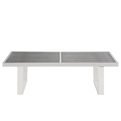 Modway - Sauna 4' Stainless Steel Bench by Modway  Living Room Benches and Stools Silver - EEI-247-SLV