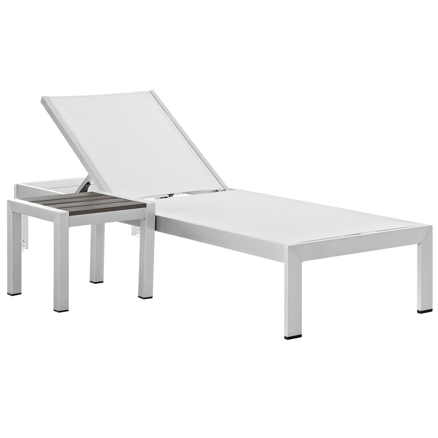 Modway - Shore 2 Piece Outdoor Patio Aluminum Set by Modway  Outdoor Furniture Sofa Sectionals White - EEI-2470-SLV-WHI-SET