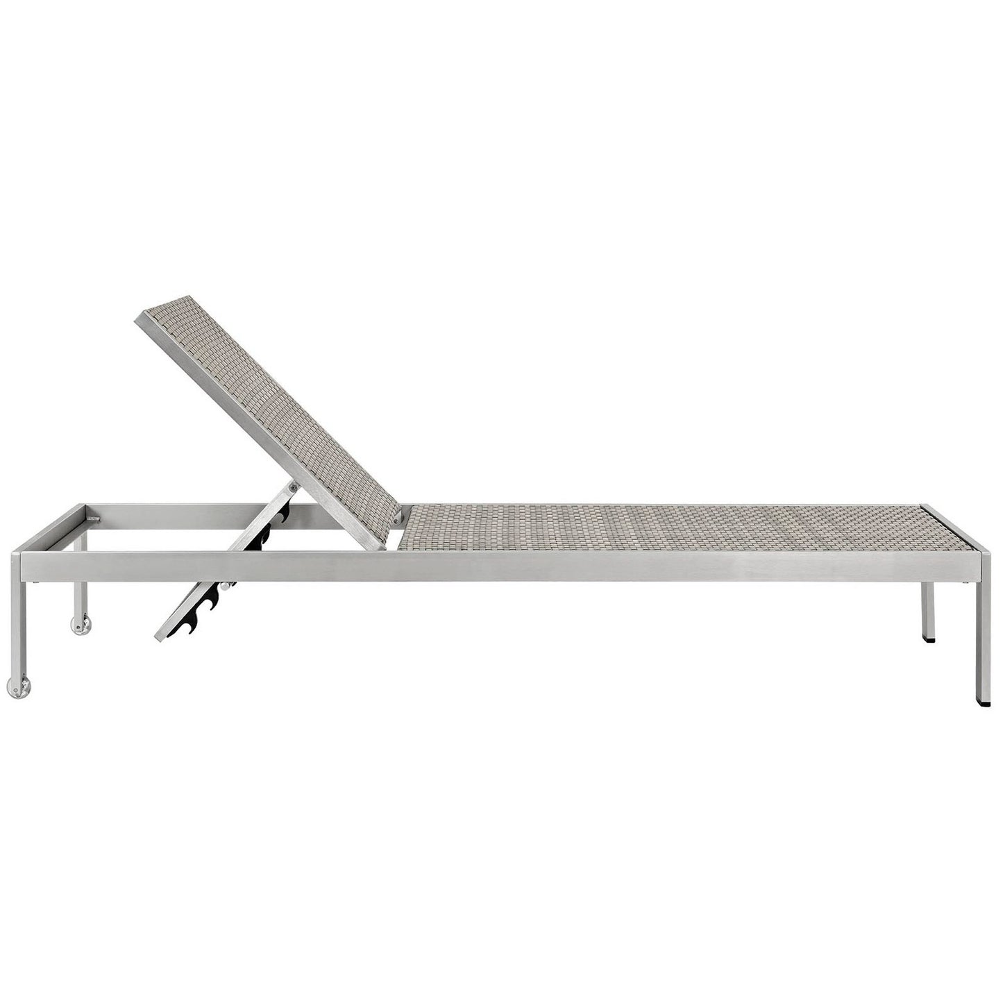 Modway - Shore 3 Piece Outdoor Patio Aluminum Set by Modway  Outdoor Furniture Sofa Sectionals Gray - EEI-2476-SLV-GRY-SET