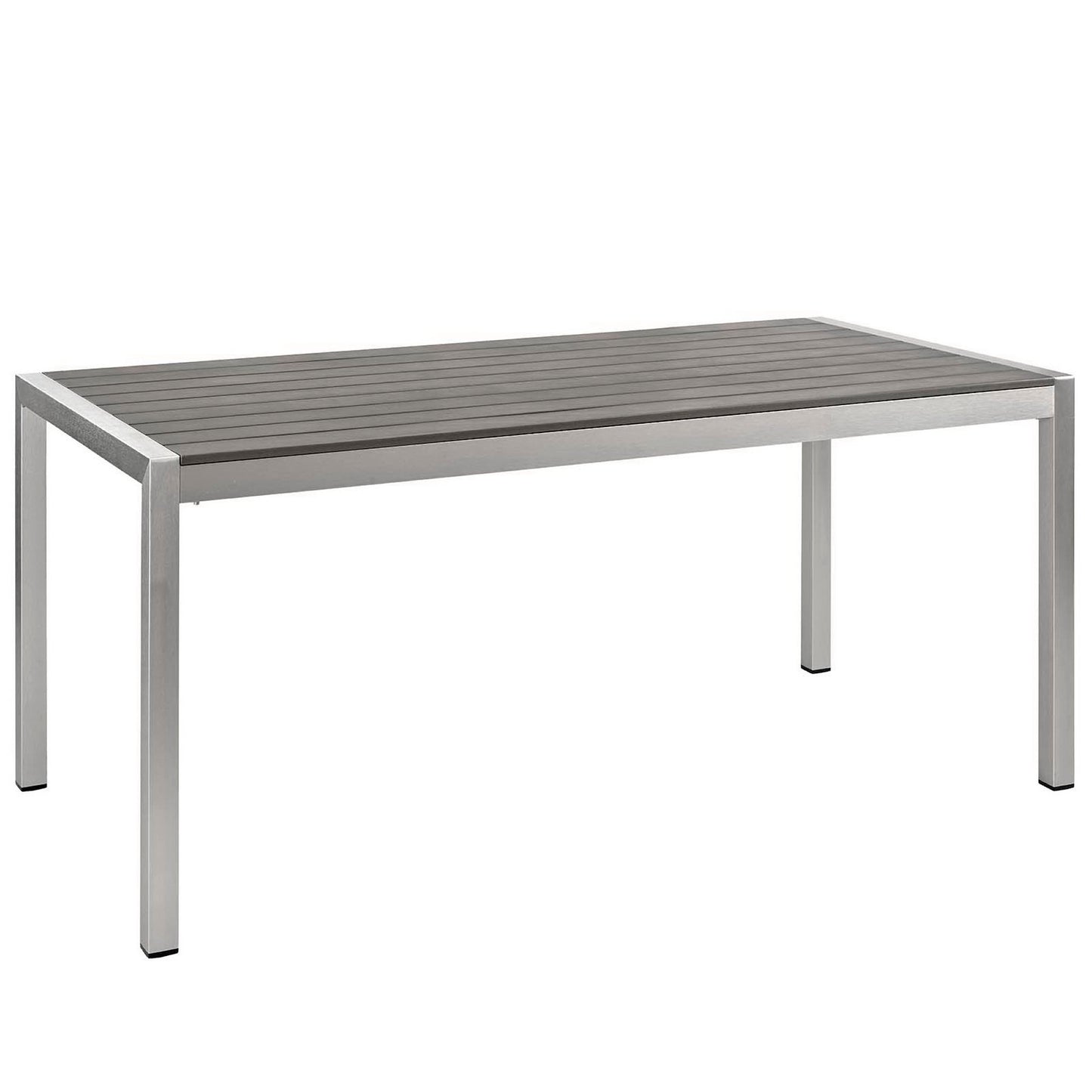 Modway - Shore 3 Piece Outdoor Patio Aluminum Dining Set by Modway  Outdoor Furniture Bar and Dining Gray - EEI-2480-SLV-GRY-SET