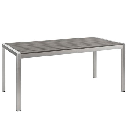 Modway - Shore 3 Piece Outdoor Patio Aluminum Dining Set by Modway  Outdoor Furniture Bar and Dining Gray - EEI-2480-SLV-GRY-SET