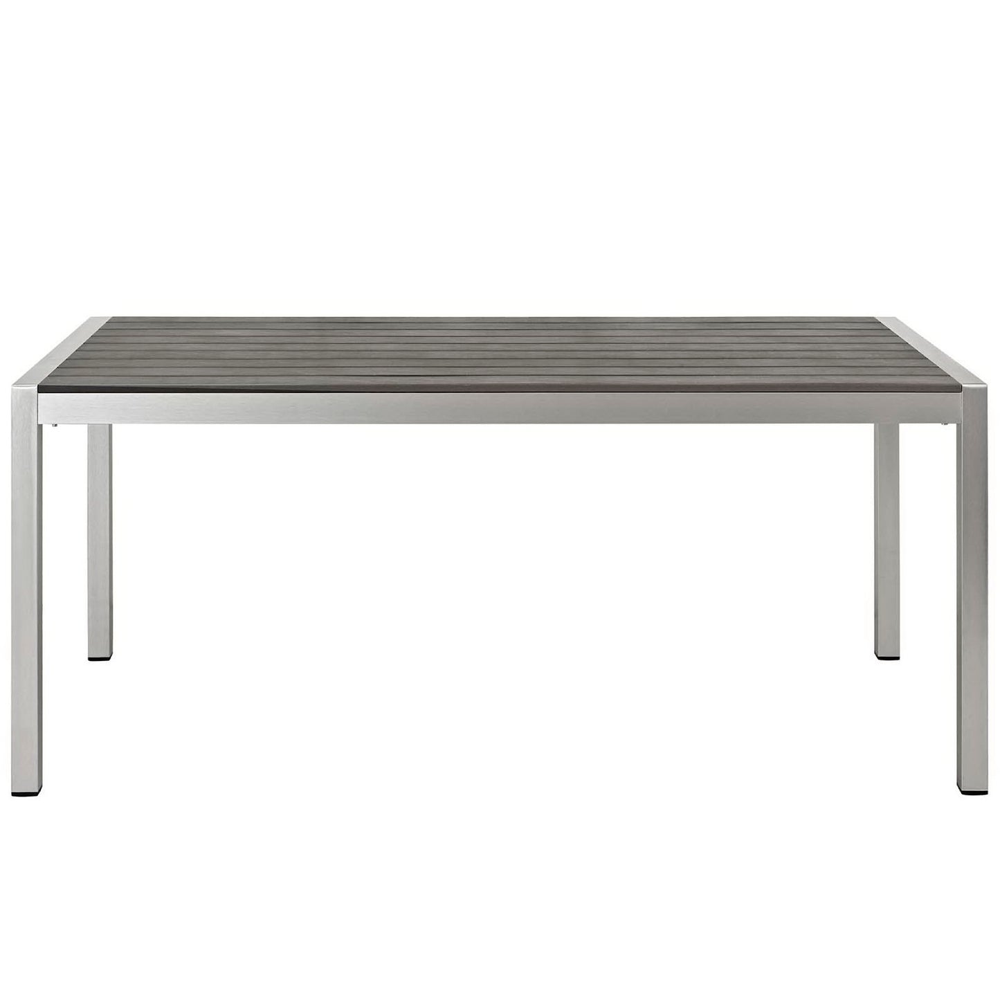 Modway - Shore 3 Piece Outdoor Patio Aluminum Dining Set by Modway  Outdoor Furniture Bar and Dining Gray - EEI-2480-SLV-GRY-SET