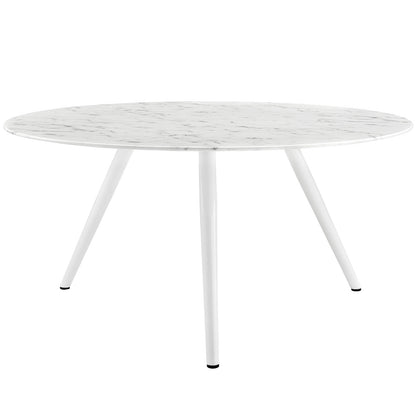 Modway Outlet Lippa 60" Round Faux Marble Dining Table with Tripod Base by Modway  Bar and Dining Furniture White - EEI-2527-WHI