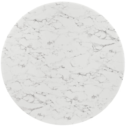 Modway Outlet Lippa 60" Round Faux Marble Dining Table with Tripod Base by Modway  Bar and Dining Furniture White - EEI-2527-WHI