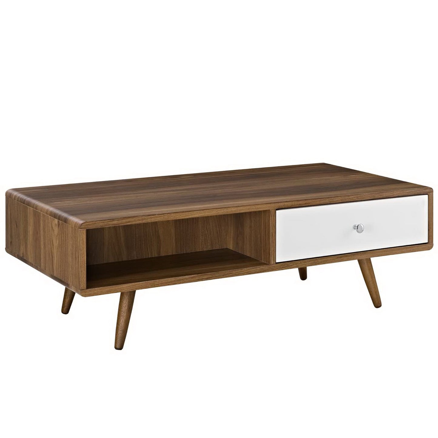 Modway Outlet Transmit Coffee Table by Modway  Living Room Furniture Walnut White - EEI-2528-WAL-WHI