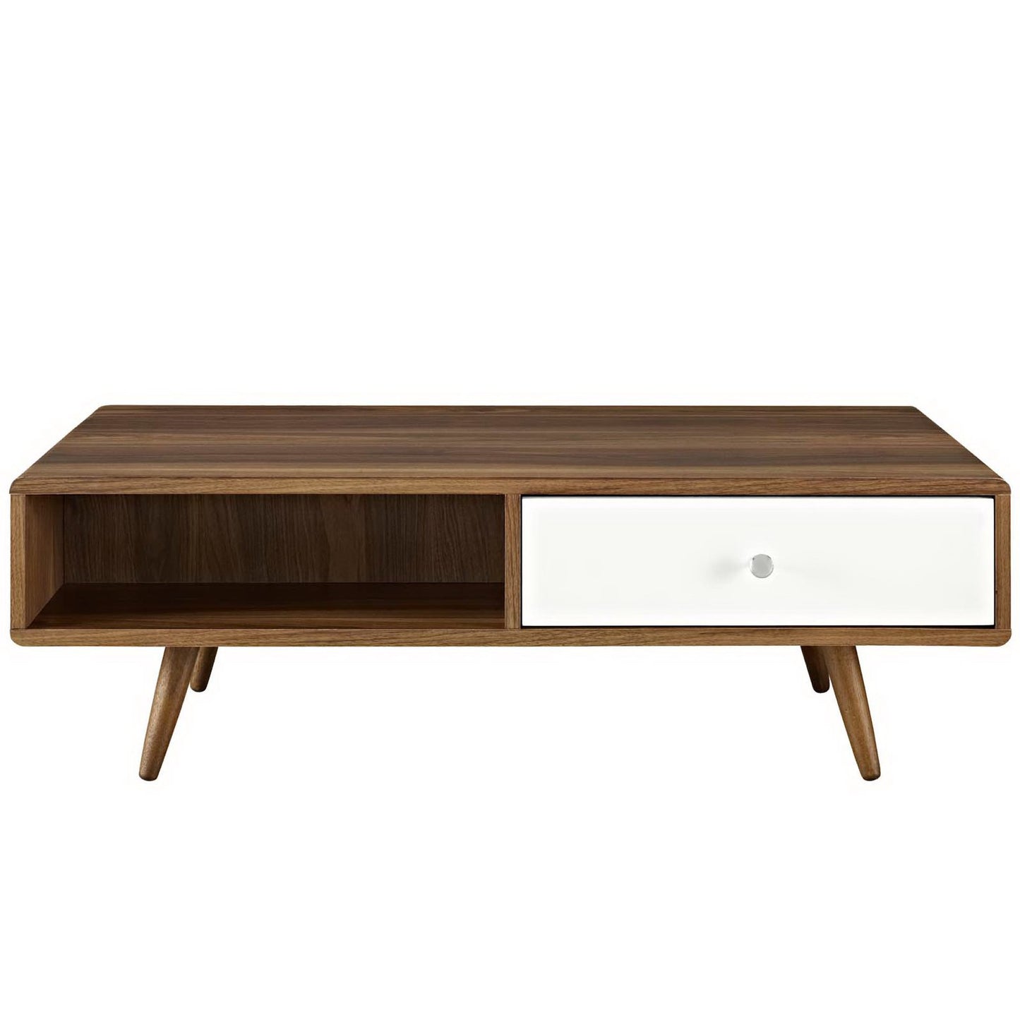 Modway Outlet Transmit Coffee Table by Modway  Living Room Furniture Walnut White - EEI-2528-WAL-WHI