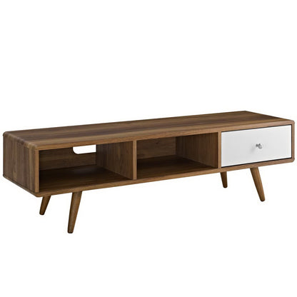 Modway Outlet Transmit 55? TV Stand by Modway  Living Room Furniture Walnut White - EEI-2530-WAL-WHI