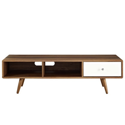 Modway Outlet Transmit 55? TV Stand by Modway  Living Room Furniture Walnut White - EEI-2530-WAL-WHI