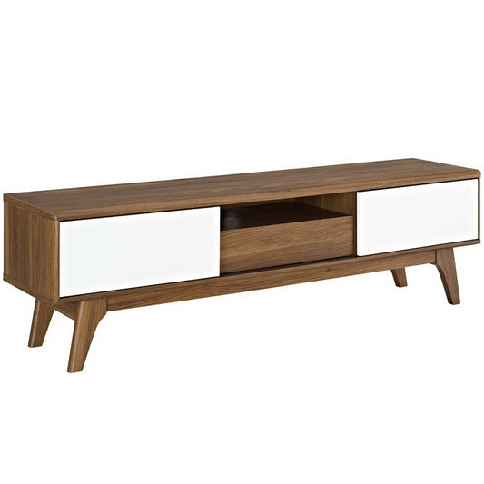 Modway Outlet Envision 59? TV Stand by Modway  Living Room Furniture Walnut White - EEI-2540-WAL-WHI