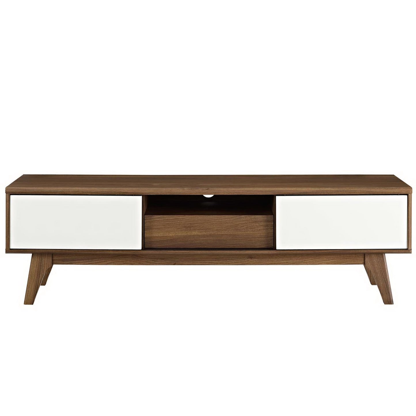 Modway Outlet Envision 59? TV Stand by Modway  Living Room Furniture Walnut White - EEI-2540-WAL-WHI