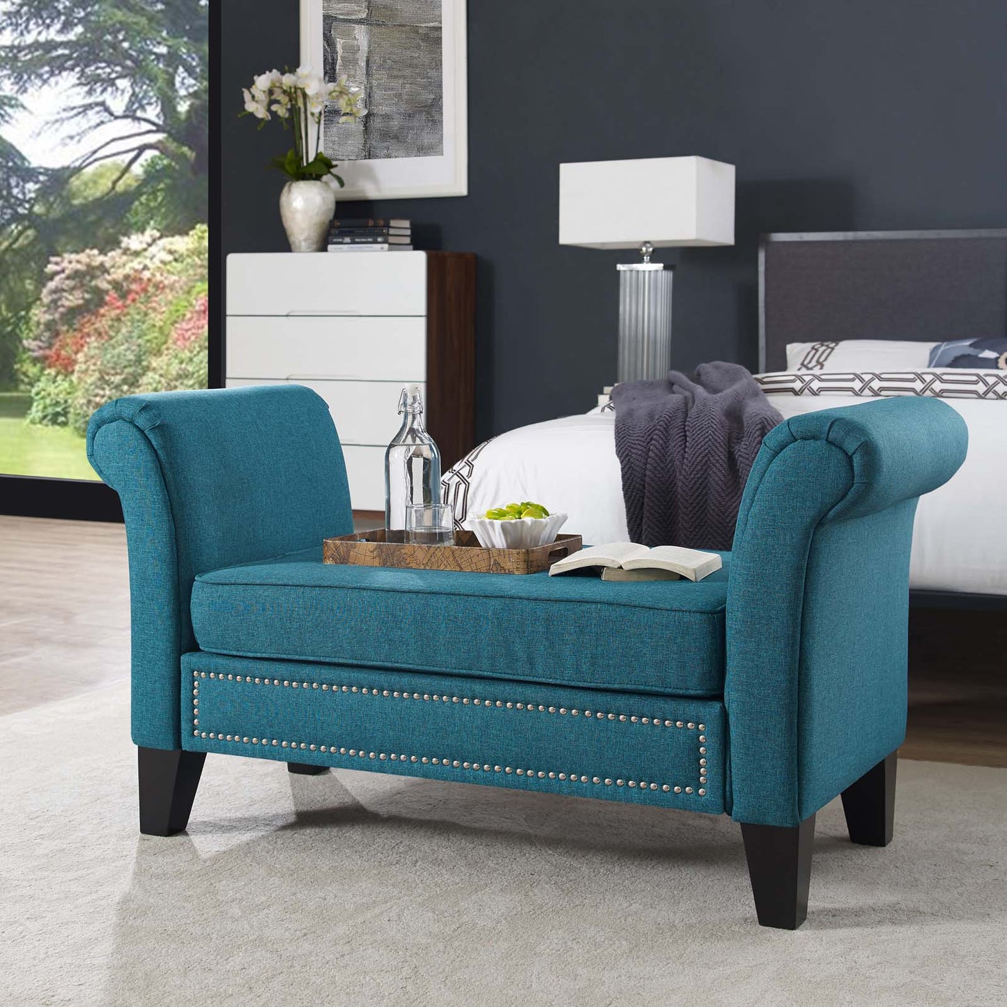 Modway Outlet Rendezvous Bench by Modway  Living Room Furniture Teal - EEI-2548-TEA