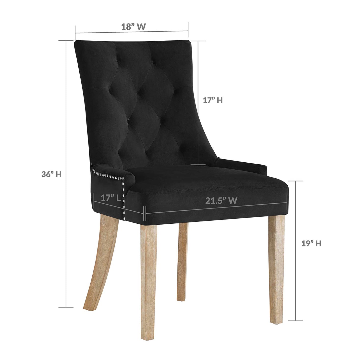 Modway Outlet Pose Performance Velvet Dining Chair by Modway  Bar and Dining Furniture Black - EEI-2577-BLK