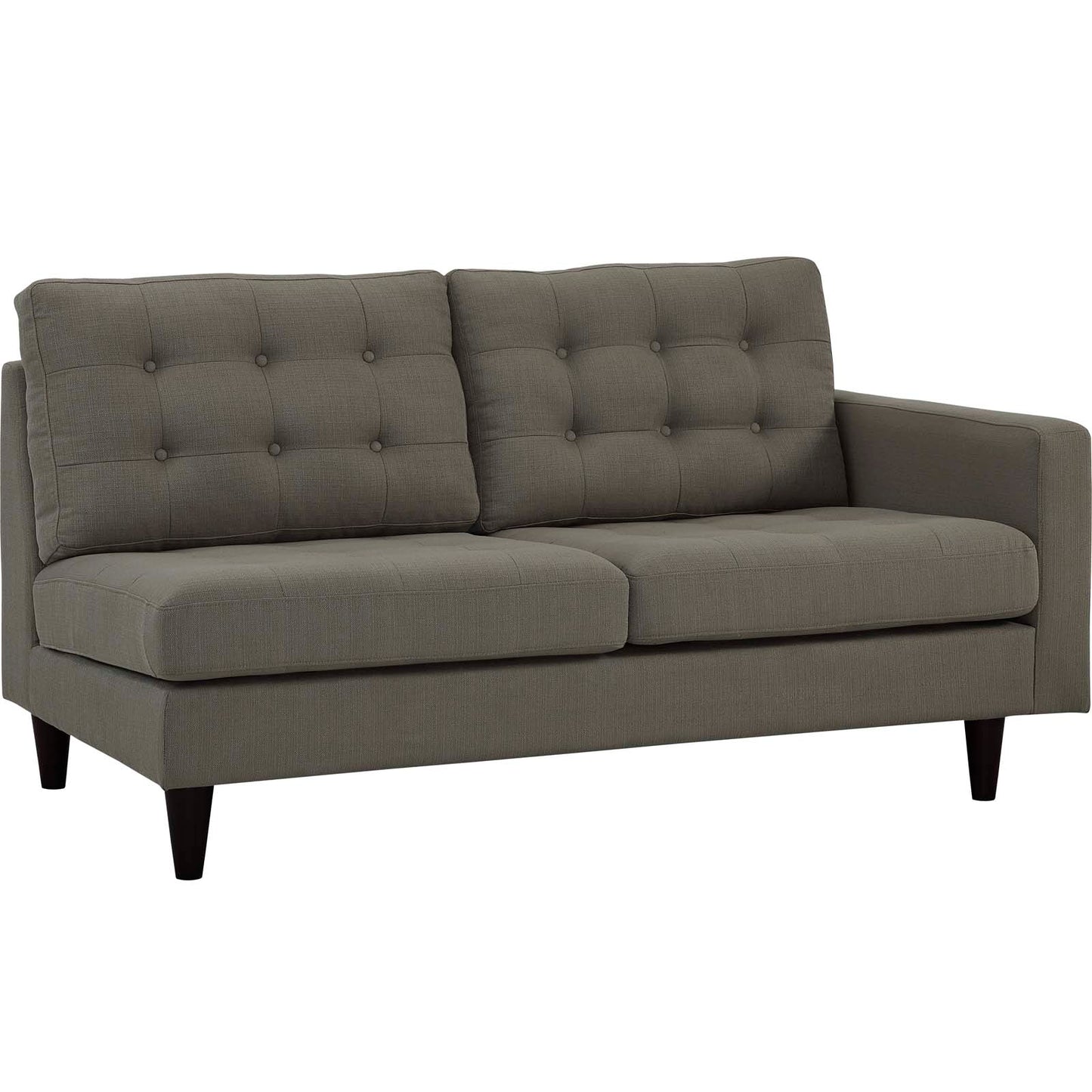Modway Outlet Empress Right-Facing Upholstered Fabric Loveseat by Modway  Living Room Furniture Granite - EEI-2595-GRA