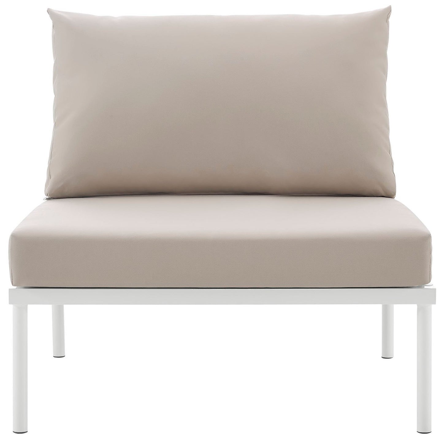 Modway Outlet Harmony Armless Outdoor Patio Aluminum Chair by Modway  Outdoor Furniture Furniture White Beige - EEI-2600-WHI-BEI