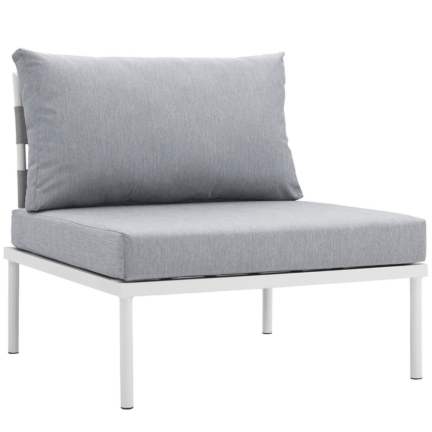 Modway - Harmony Armless Outdoor Patio Aluminum Chair by Modway  Outdoor Furniture Sofa Sectionals Gray - EEI-2600-WHI-GRY
