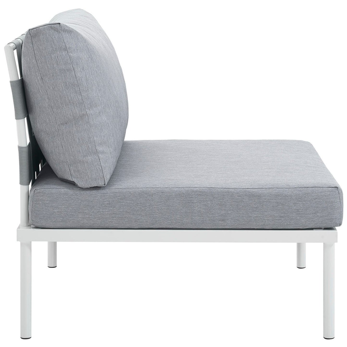 Modway - Harmony Armless Outdoor Patio Aluminum Chair by Modway  Outdoor Furniture Sofa Sectionals Gray - EEI-2600-WHI-GRY