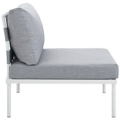 Modway - Harmony Armless Outdoor Patio Aluminum Chair by Modway  Outdoor Furniture Sofa Sectionals Gray - EEI-2600-WHI-GRY