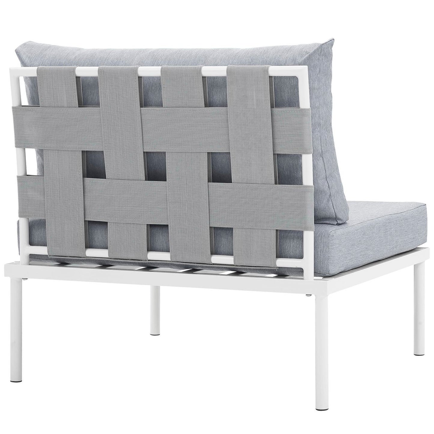 Modway - Harmony Armless Outdoor Patio Aluminum Chair by Modway  Outdoor Furniture Sofa Sectionals Gray - EEI-2600-WHI-GRY