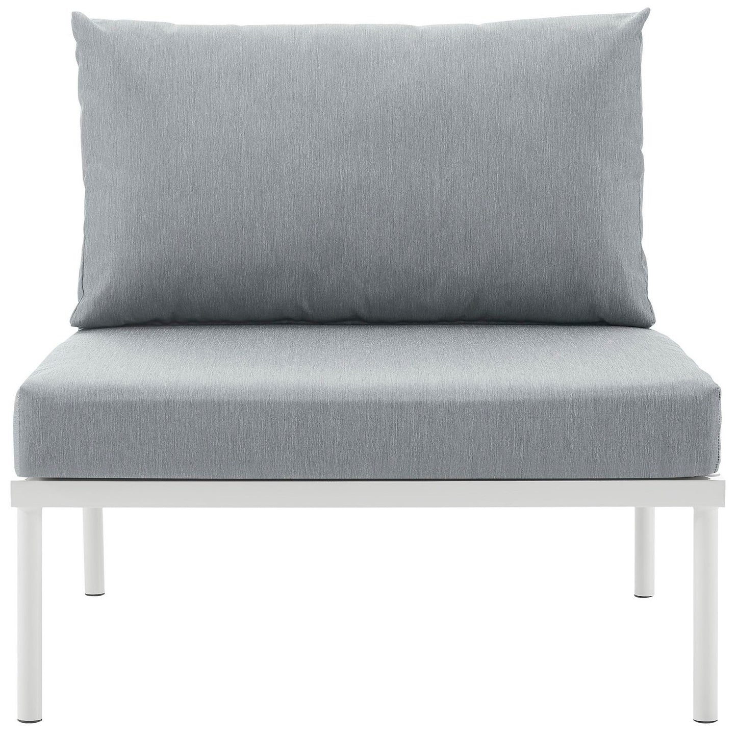 Modway - Harmony Armless Outdoor Patio Aluminum Chair by Modway  Outdoor Furniture Sofa Sectionals Gray - EEI-2600-WHI-GRY