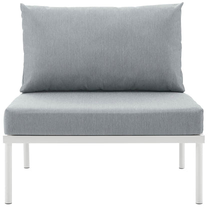 Modway - Harmony Armless Outdoor Patio Aluminum Chair by Modway  Outdoor Furniture Sofa Sectionals Gray - EEI-2600-WHI-GRY
