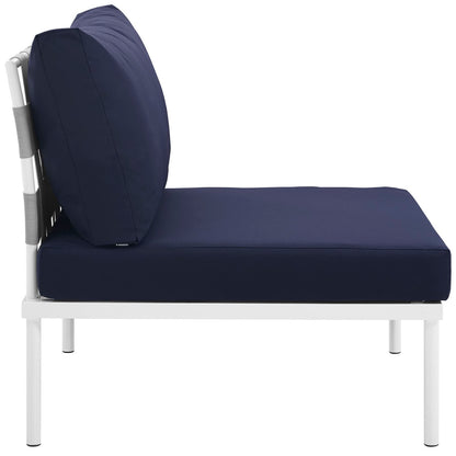 Modway Outlet Harmony Armless Outdoor Patio Aluminum Chair by Modway  Outdoor Furniture Furniture White Navy - EEI-2600-WHI-NAV