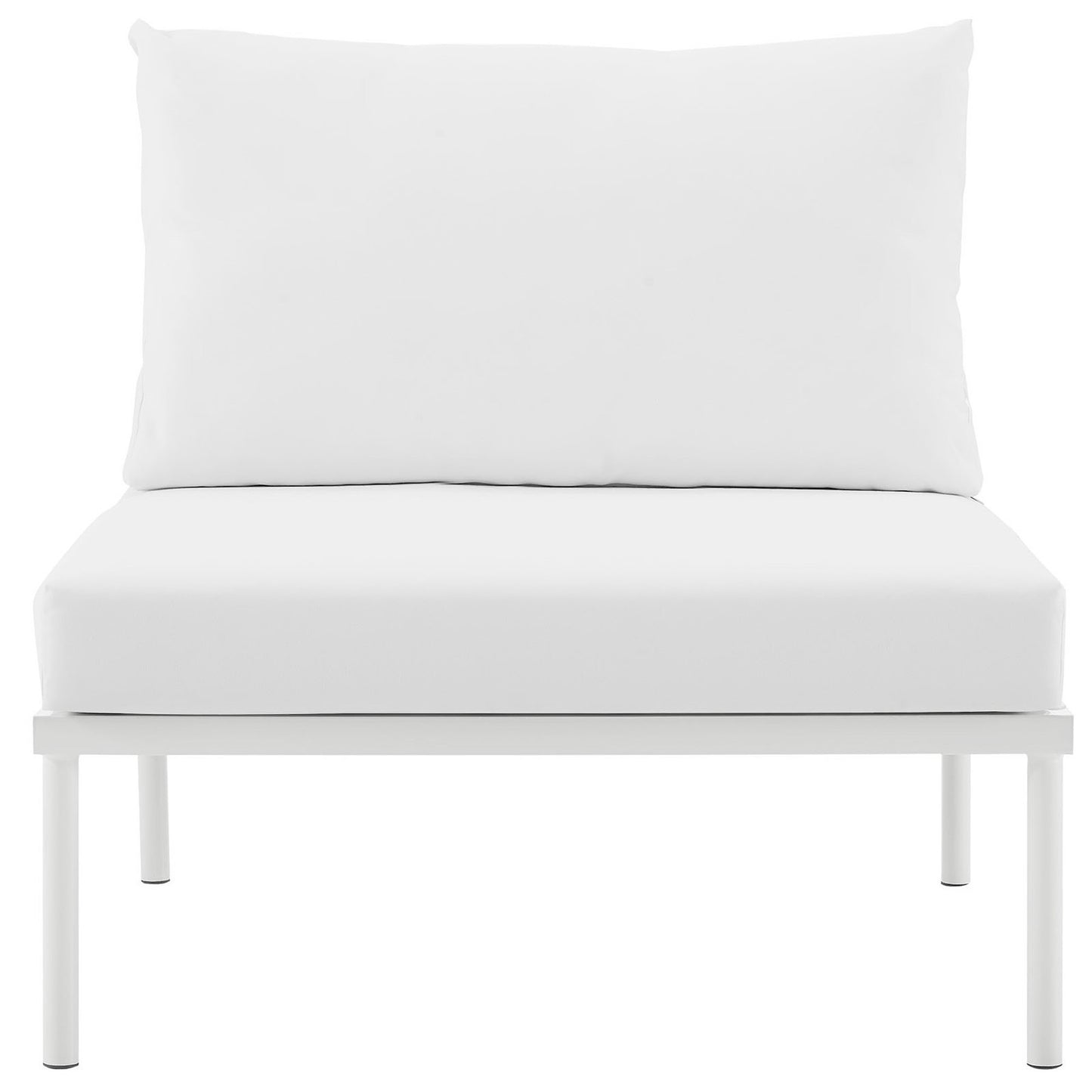 Modway Outlet Harmony Armless Outdoor Patio Aluminum Chair by Modway  Outdoor Furniture Furniture White White - EEI-2600-WHI-WHI