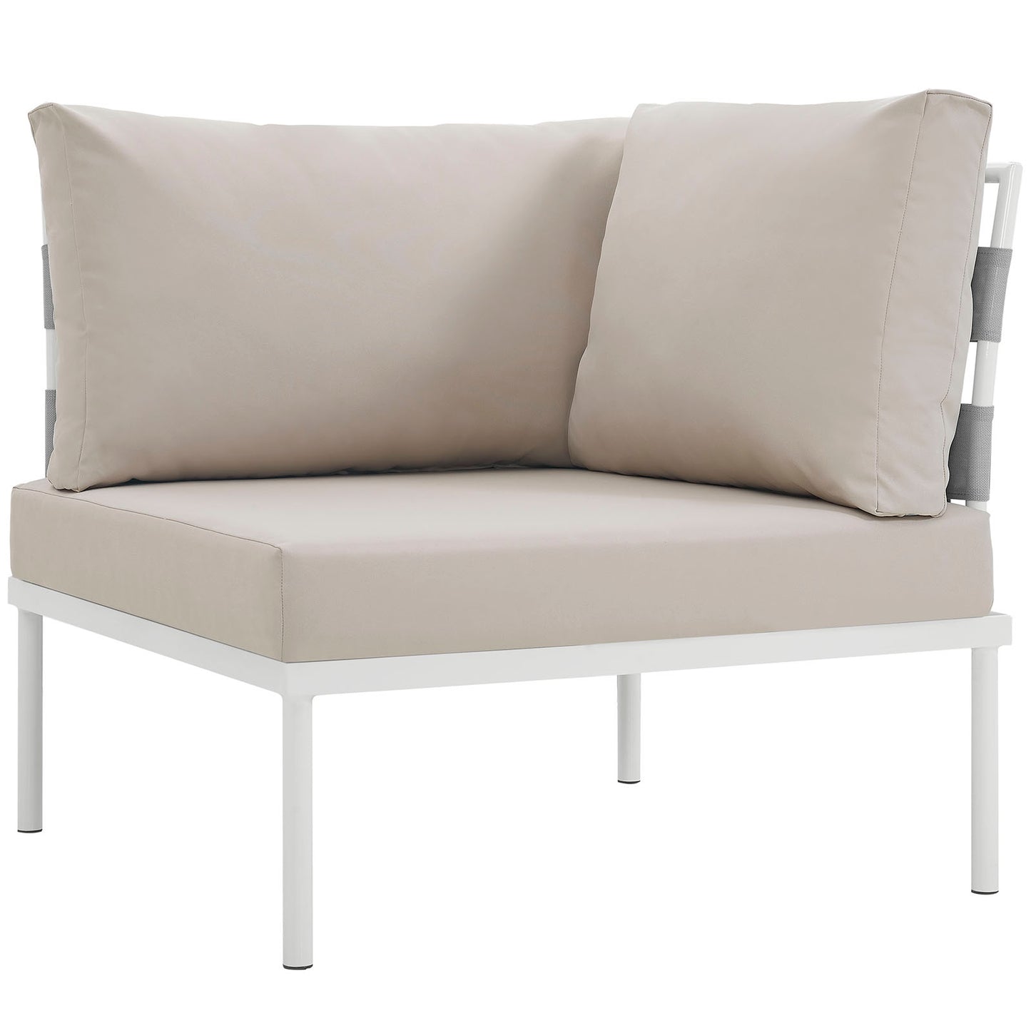 Modway Outlet Harmony Outdoor Patio Aluminum Corner Sofa by Modway  Outdoor Furniture Furniture White Beige - EEI-2601-WHI-BEI