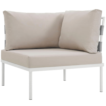 Modway Outlet Harmony Outdoor Patio Aluminum Corner Sofa by Modway  Outdoor Furniture Furniture White Beige - EEI-2601-WHI-BEI