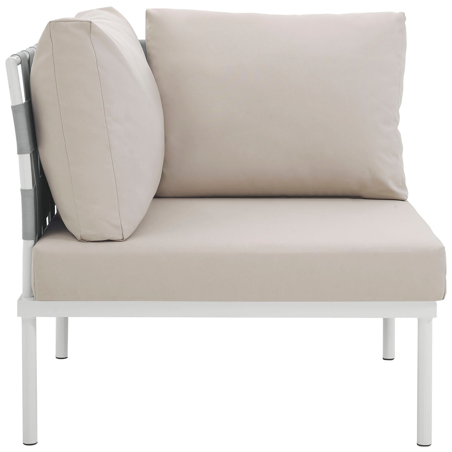 Modway Outlet Harmony Outdoor Patio Aluminum Corner Sofa by Modway  Outdoor Furniture Furniture White Beige - EEI-2601-WHI-BEI