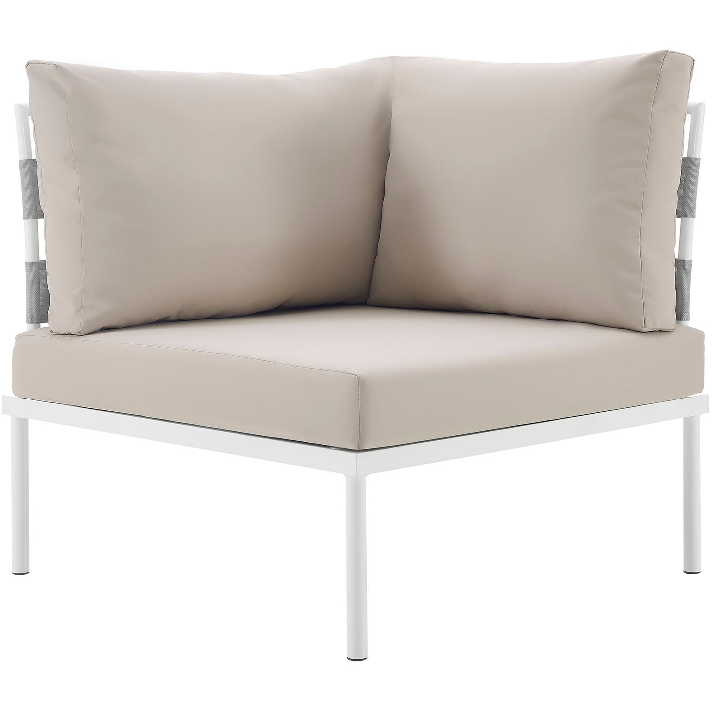 Modway Outlet Harmony Outdoor Patio Aluminum Corner Sofa by Modway  Outdoor Furniture Furniture White Beige - EEI-2601-WHI-BEI