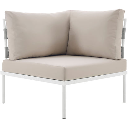 Modway Outlet Harmony Outdoor Patio Aluminum Corner Sofa by Modway  Outdoor Furniture Furniture White Beige - EEI-2601-WHI-BEI