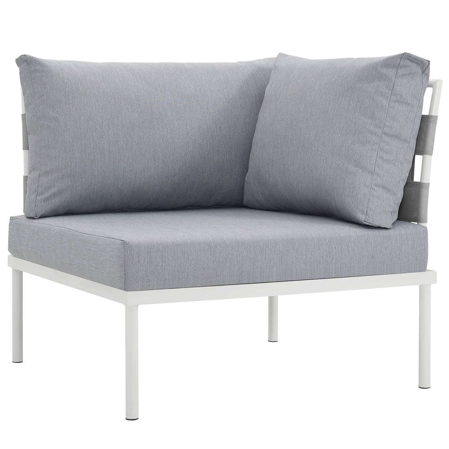 Modway Outlet Harmony Outdoor Patio Aluminum Corner Sofa by Modway  Outdoor Furniture Furniture White Gray - EEI-2601-WHI-GRY