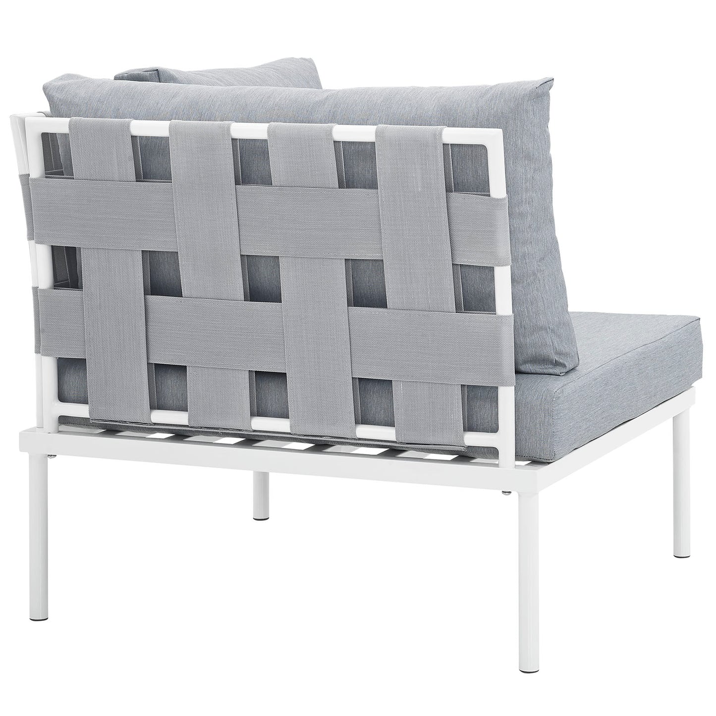 Modway Outlet Harmony Outdoor Patio Aluminum Corner Sofa by Modway  Outdoor Furniture Furniture White Gray - EEI-2601-WHI-GRY