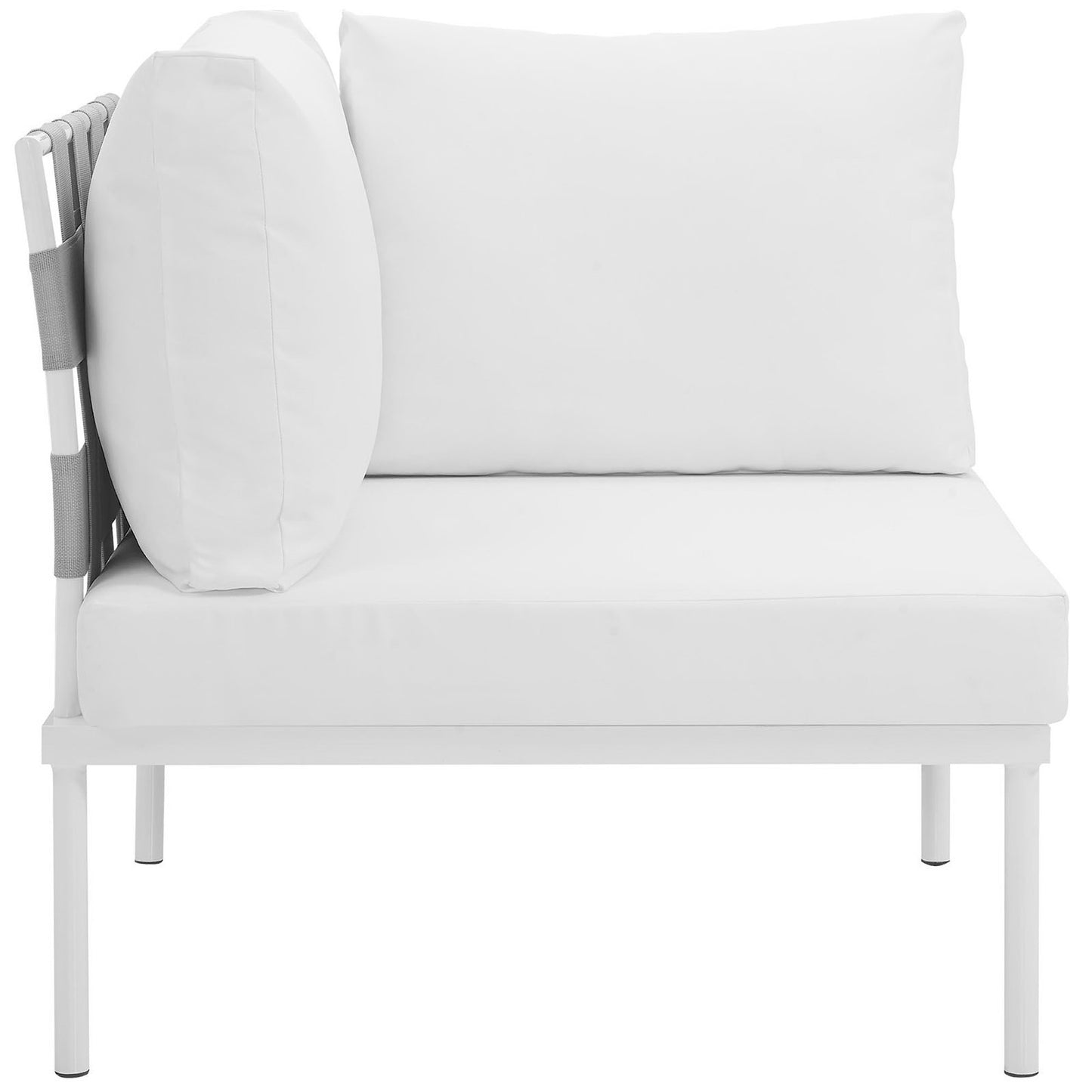 Modway Outlet Harmony Outdoor Patio Aluminum Corner Sofa by Modway  Outdoor Furniture Furniture White White - EEI-2601-WHI-WHI