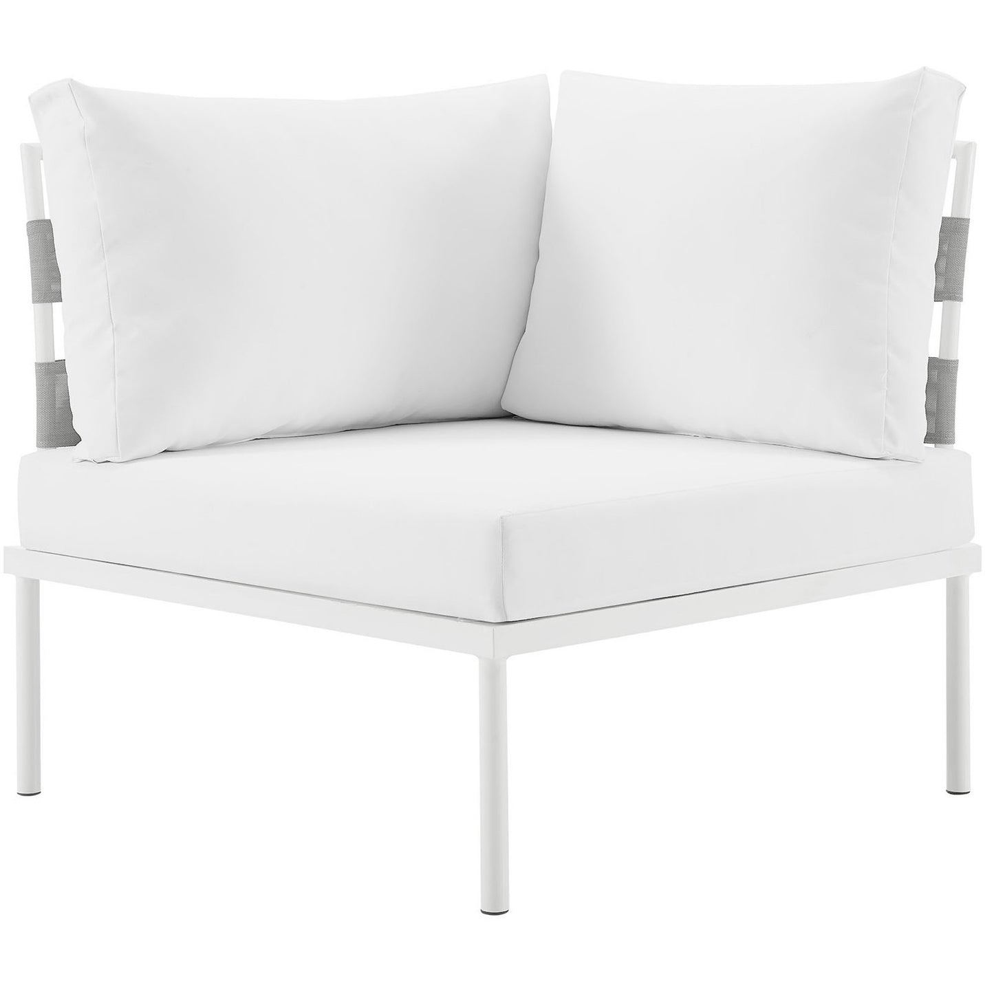 Modway Outlet Harmony Outdoor Patio Aluminum Corner Sofa by Modway  Outdoor Furniture Furniture White White - EEI-2601-WHI-WHI